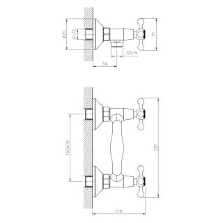 Смеситель для душа Decoroom с лейкой хром DR54055